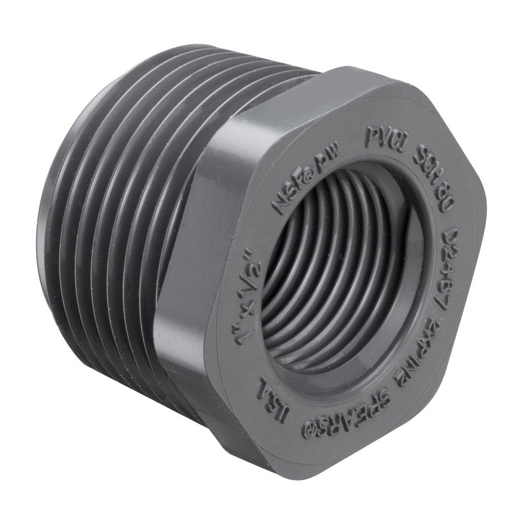 Grey MPT x FPT Schedule 80 PVC Bushing 
