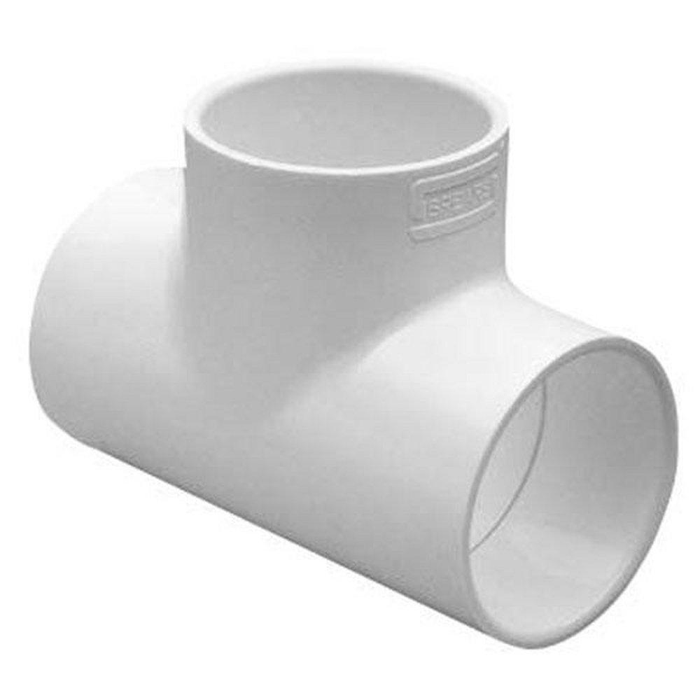 White Socket Reducing Schedule 40 PVC Tee 