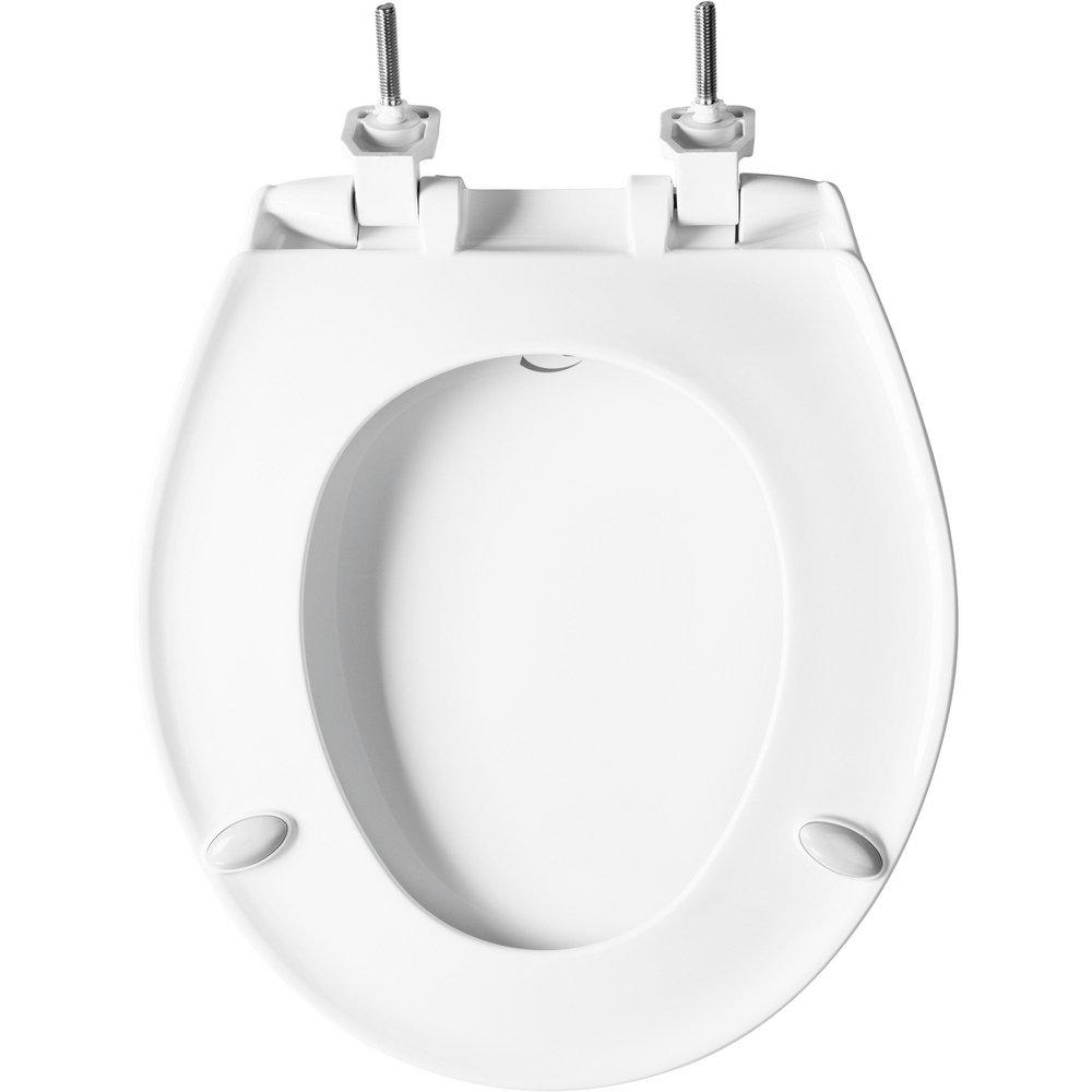 Bemis White 16-5/8 in. Heave Duty Round Closed Front Toilet Seat with Cover 