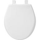 Bemis White 16-5/8 in. Heave Duty Round Closed Front Toilet Seat with Cover 