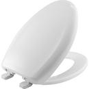 Plastic Elongated Closed Front Toilet Seat with Cover in White