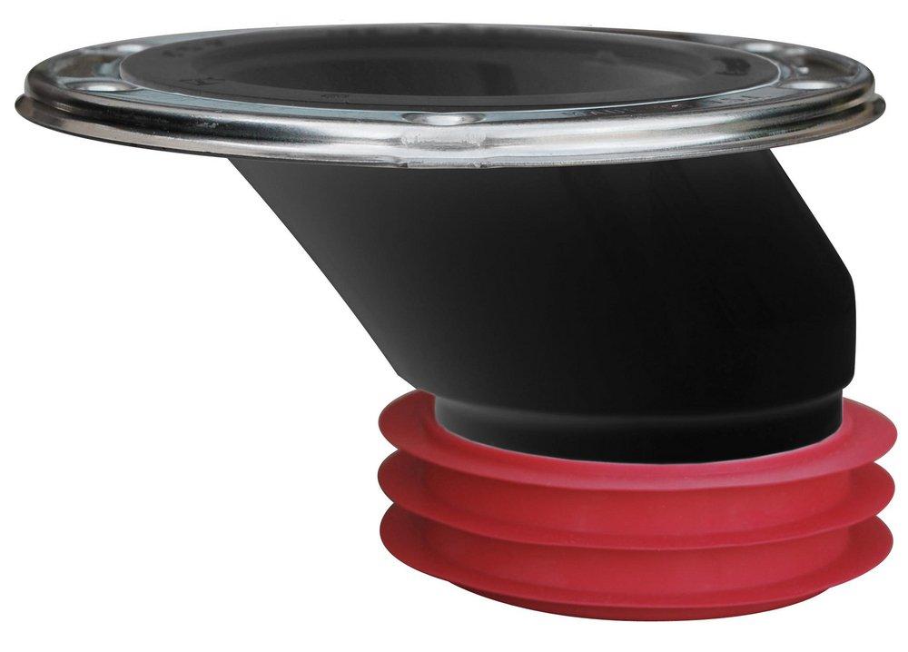 Sioux Chief 4-1/4 in. ABS and 430L Stainless Steel Offset Flange with 4 in. Gasket in Black 