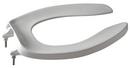 Zurn White Elongated Open Front Commercial Heavy Duty Toilet Seat with Self-Sustaining Check Hinge 