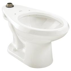 Elongated Toilet Bowl with Top Spud in White