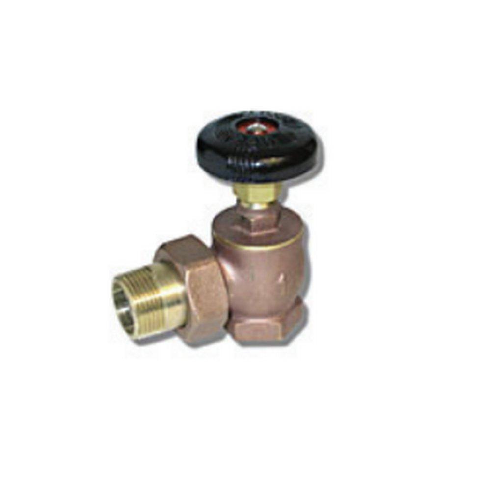 Matco-Norca Brass Male Union Steam Angle Radiator Valve with Nut and Tailpiece 