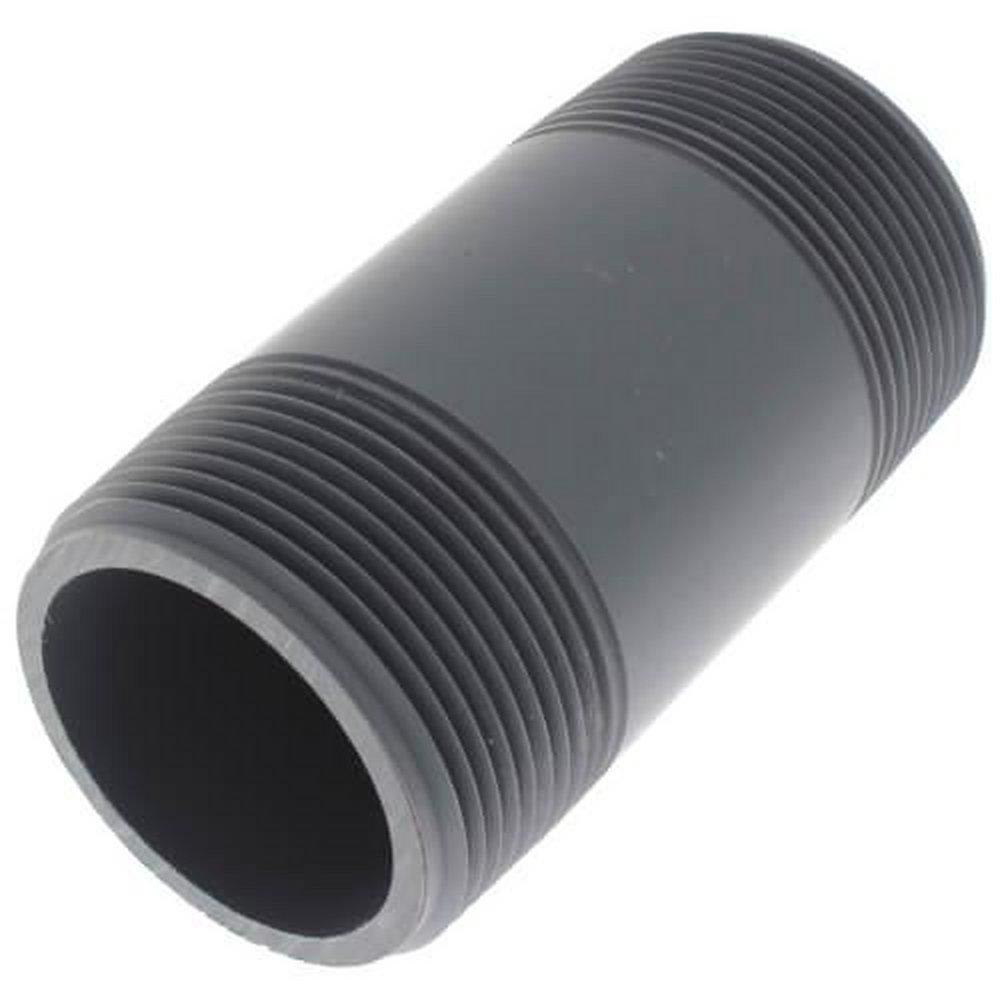 Grey 1-1/2 x 4-1/2 in. Threaded Straight Schedule 80 PVC Nipple 