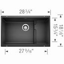 BLANCO Anthracite 28-3/4 x 18-1/8 in. No Hole Composite Double Bowl Undermount Kitchen Sink 