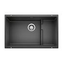 BLANCO Anthracite 28-3/4 x 18-1/8 in. No Hole Composite Double Bowl Undermount Kitchen Sink 