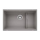 BLANCO Metallic Grey 28-3/4 x 18-1/8 in. No Hole Composite Double Bowl Undermount Kitchen Sink 