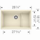 BLANCO Biscuit 28-3/4 x 18-1/8 in. No Hole Composite Double Bowl Undermount Kitchen Sink 