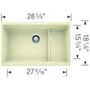 BLANCO Biscuit 28-3/4 x 18-1/8 in. No Hole Composite Double Bowl Undermount Kitchen Sink 
