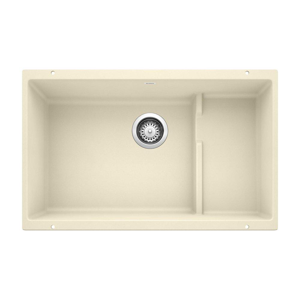 BLANCO Biscuit 28-3/4 x 18-1/8 in. No Hole Composite Double Bowl Undermount Kitchen Sink 