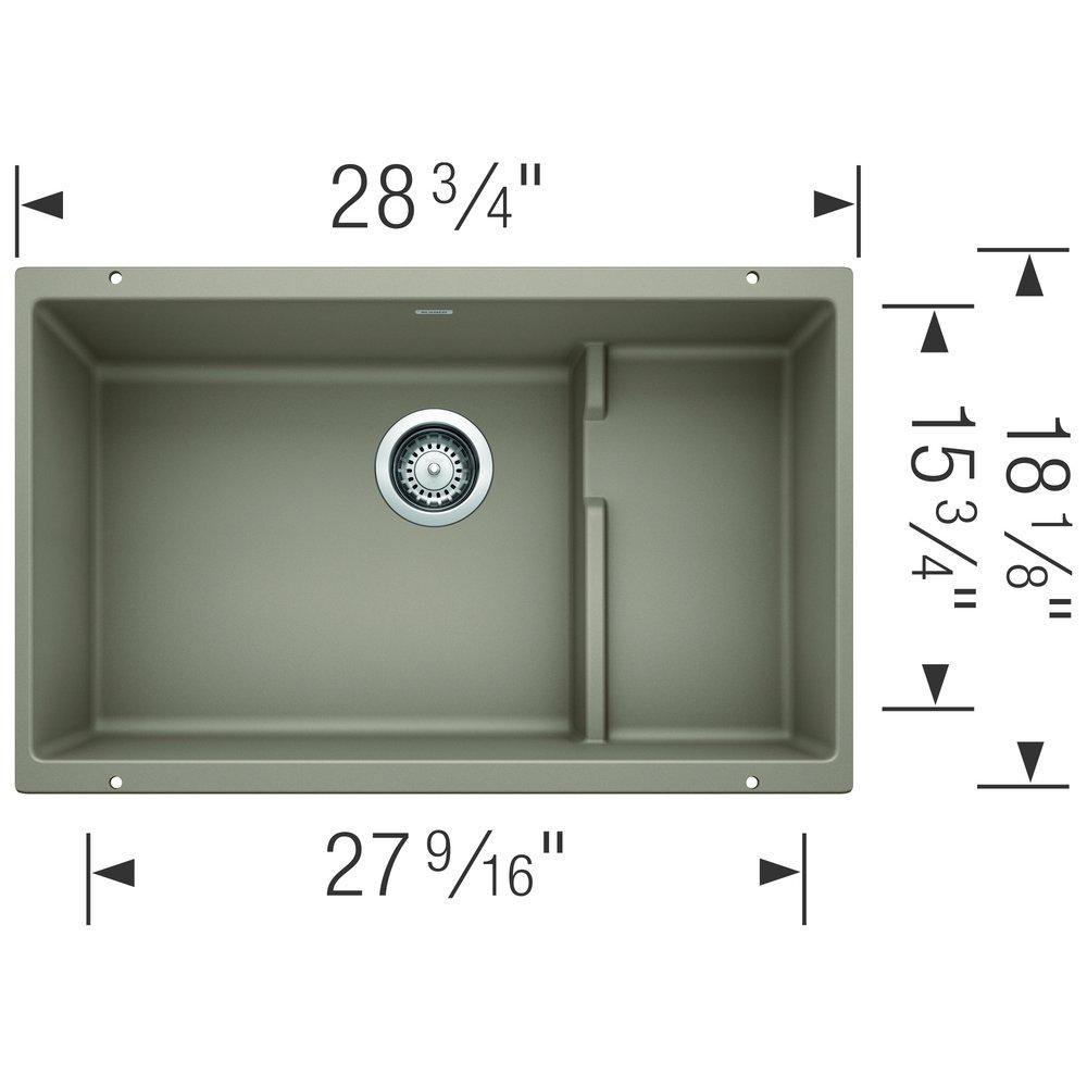 BLANCO Truffle 28-3/4 x 18-1/8 in. No Hole Composite Double Bowl Undermount Kitchen Sink 