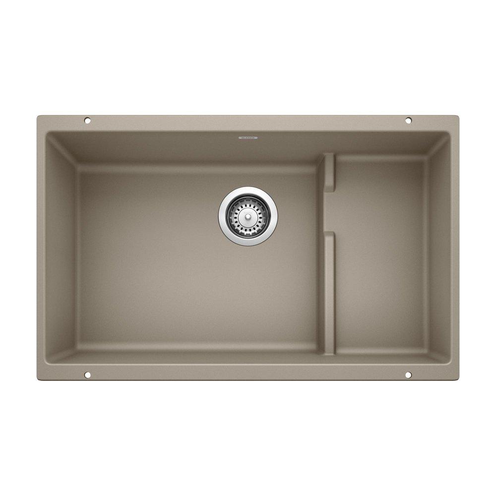 BLANCO Truffle 28-3/4 x 18-1/8 in. No Hole Composite Double Bowl Undermount Kitchen Sink 