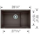 BLANCO Cafe Brown 28-3/4 x 18-1/8 in. No Hole Composite Double Bowl Undermount Kitchen Sink 