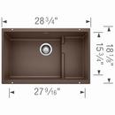 BLANCO Cafe Brown 28-3/4 x 18-1/8 in. No Hole Composite Double Bowl Undermount Kitchen Sink 