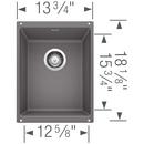 BLANCO Cinder 13-39/50 x 18-11/100 in. No Hole Composite Single Bowl Undermount Kitchen Sink 