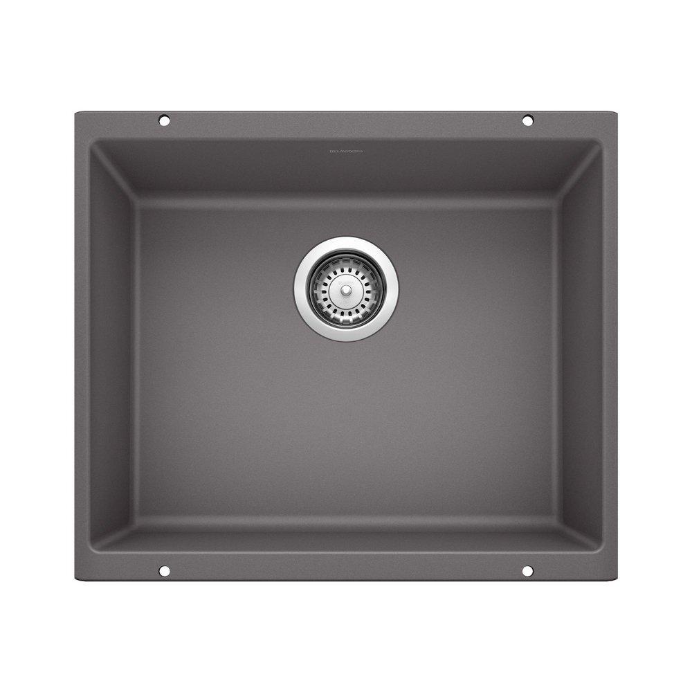 BLANCO Cinder 20-87/100 x 18-11/100 in. No Hole Composite Single Bowl Undermount Kitchen Sink 
