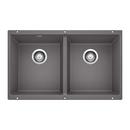 29-3/4 x 18-1/8 in. No Hole Composite Double Bowl Undermount Kitchen Sink in Cinder