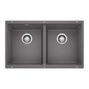 BLANCO Cinder 29-3/4 x 18-1/8 in. No Hole Composite Double Bowl Undermount Kitchen Sink 