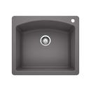 25 x 22 in. 1 Hole Composite Single Bowl Dual Mount Kitchen Sink in Cinder