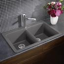 BLANCO Cinder 33 x 22 in. 1 Hole Composite Double Bowl Dual Mount Kitchen Sink 