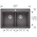 BLANCO Cinder 33 x 22 in. 1 Hole Composite Double Bowl Dual Mount Kitchen Sink 
