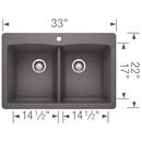BLANCO Cinder 33 x 22 in. 1 Hole Composite Double Bowl Dual Mount Kitchen Sink 