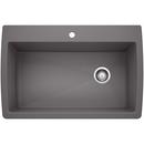 33-1/2 x 22 in. 1 Hole Composite Single Bowl Dual Mount Kitchen Sink in Cinder