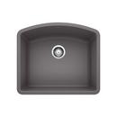 24 in. Undermount Silgranit Single Bowl Kitchen Sink in Cinder