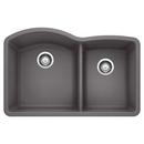 BLANCO Cinder 32 x 20-27/32 in. No Hole Composite Double Bowl Undermount Kitchen Sink 