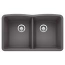 BLANCO Cinder 32 x 19-1/4 in. No Hole Composite Double Bowl Undermount Kitchen Sink 