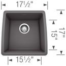 BLANCO Cinder 17-1/2 x 17 x 9 in. Under-Mount Single Bowl Sink 