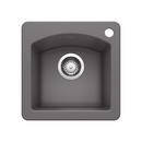 15 x 15 in. 1 Hole Drop-in and Undermount Granite Bar Sink in Cinder