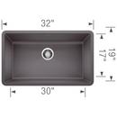 BLANCO Cinder 32 x 19 in. No Hole Composite Single Bowl Undermount Kitchen Sink 
