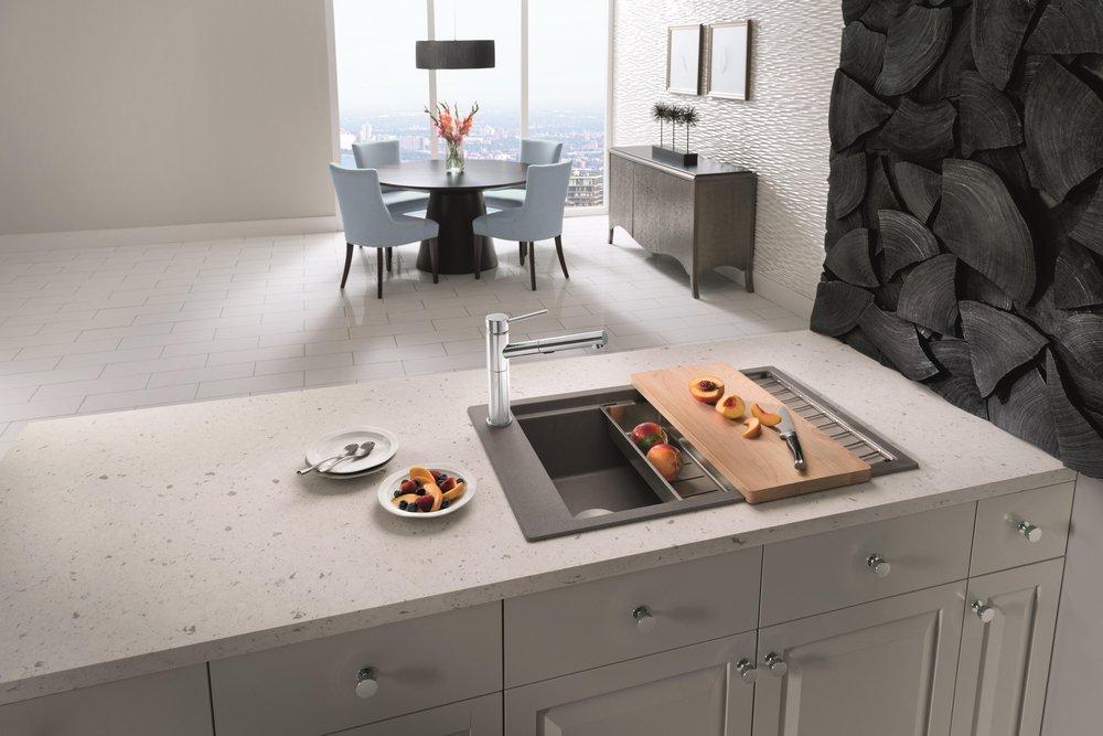 BLANCO Polished Chrome Single Handle Pull Out Kitchen Faucet 