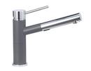 Single Handle Pull Out Kitchen Faucet in Polished Chrome/Cinder