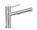 1-Hole Kitchen Faucet with Single Lever Handle in Satin Nickel