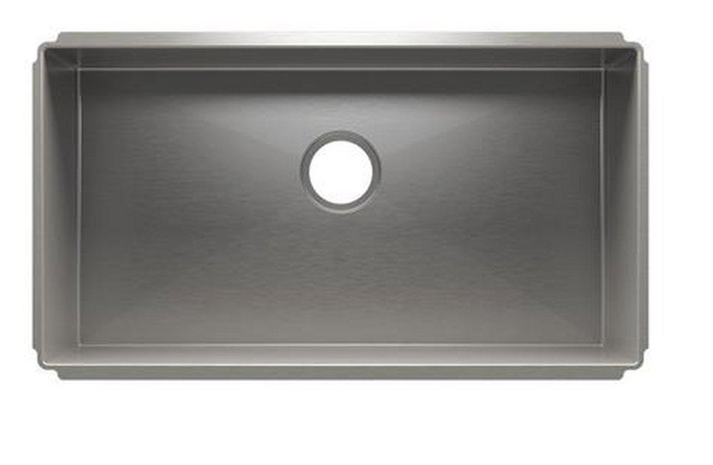 Julien Brushed Stainless Steel 31-1/2 x 17-1/2 in. No Hole Stainless Steel Single Bowl Undermount Kitchen Sink 