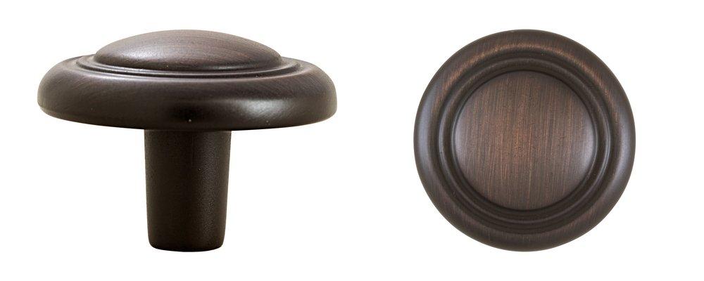 Hardware Resources Brushed Oil Rubbed Bronze 1-1/8 in. Zinc Cabinet Knob 