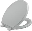 Round Closed Front Toilet Seat with Cover in Ice Grey