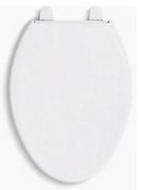 KOHLER White Elongated Closed Front Quiet-Close Toilet Seat 