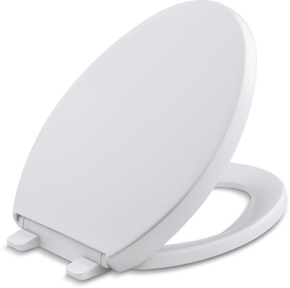 KOHLER White Elongated Closed Front Quiet-Close Toilet Seat 