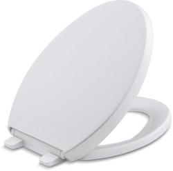 Elongated Closed Front Quiet-Close Toilet Seat in White