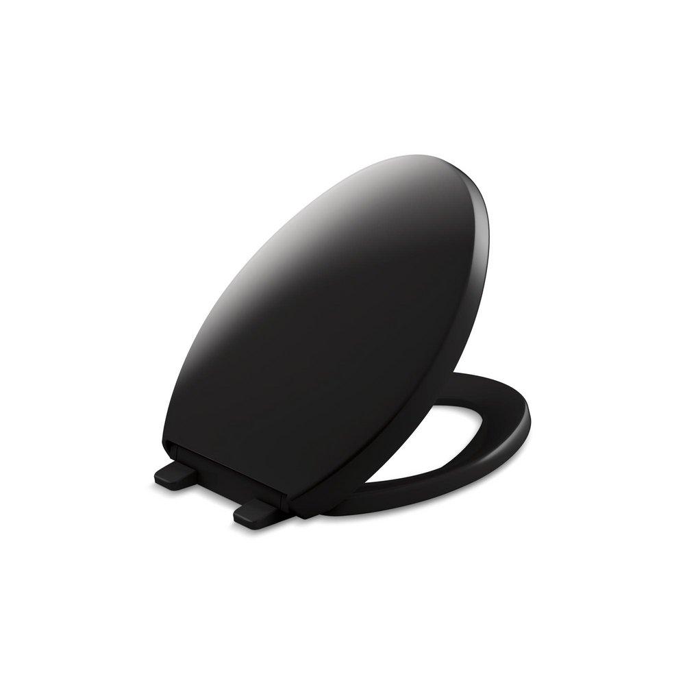 KOHLER Black Black&trade; Elongated Closed Front Quiet-Close Toilet Seat 