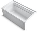 KOHLER White 60 x 32 in. Acrylic 3-Wall Alcove Rectangular Bathtub with Right Drain 