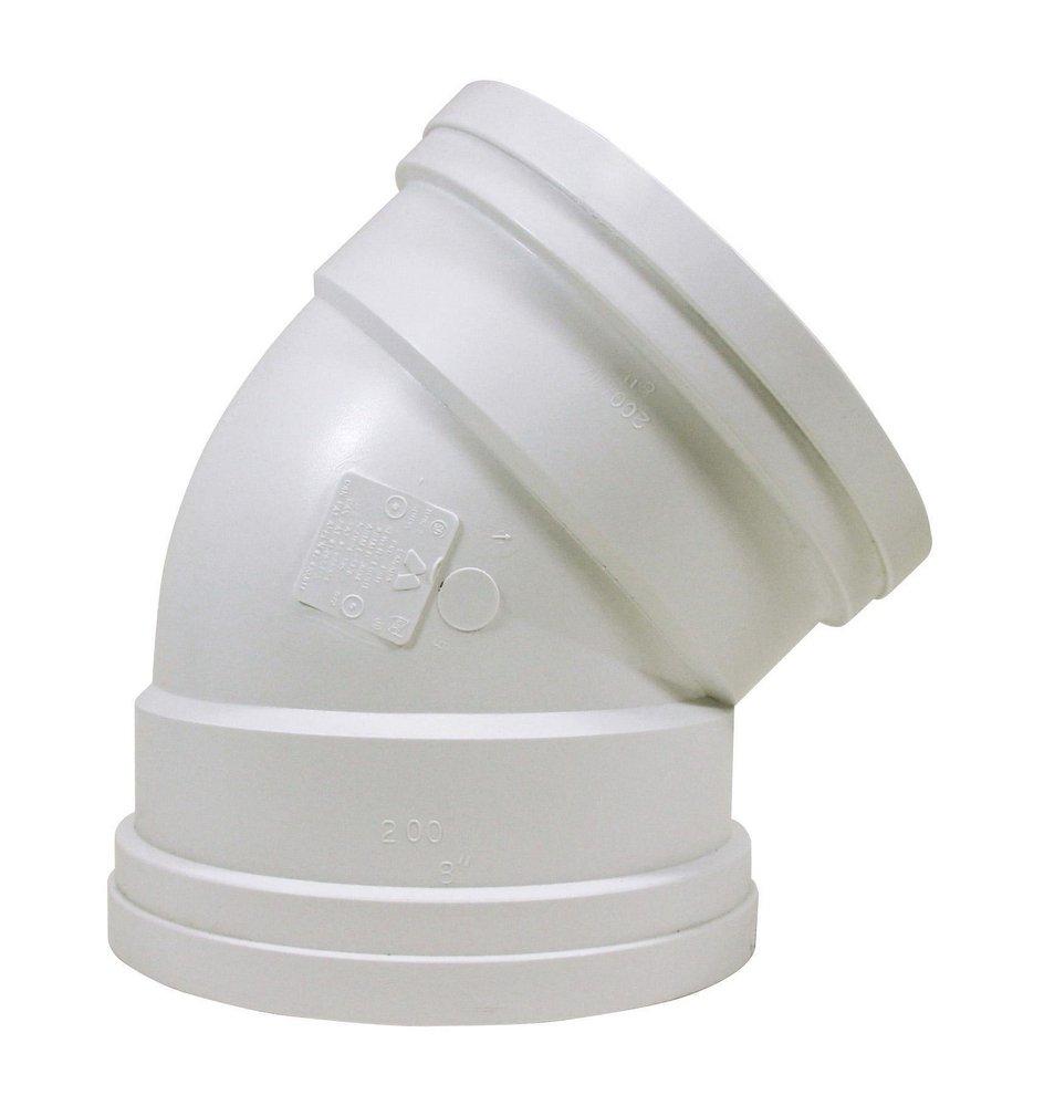 TRENCH TOUGH PLUS Gasket 45 Degree SDR 35 Plastic Sewer Elbow 