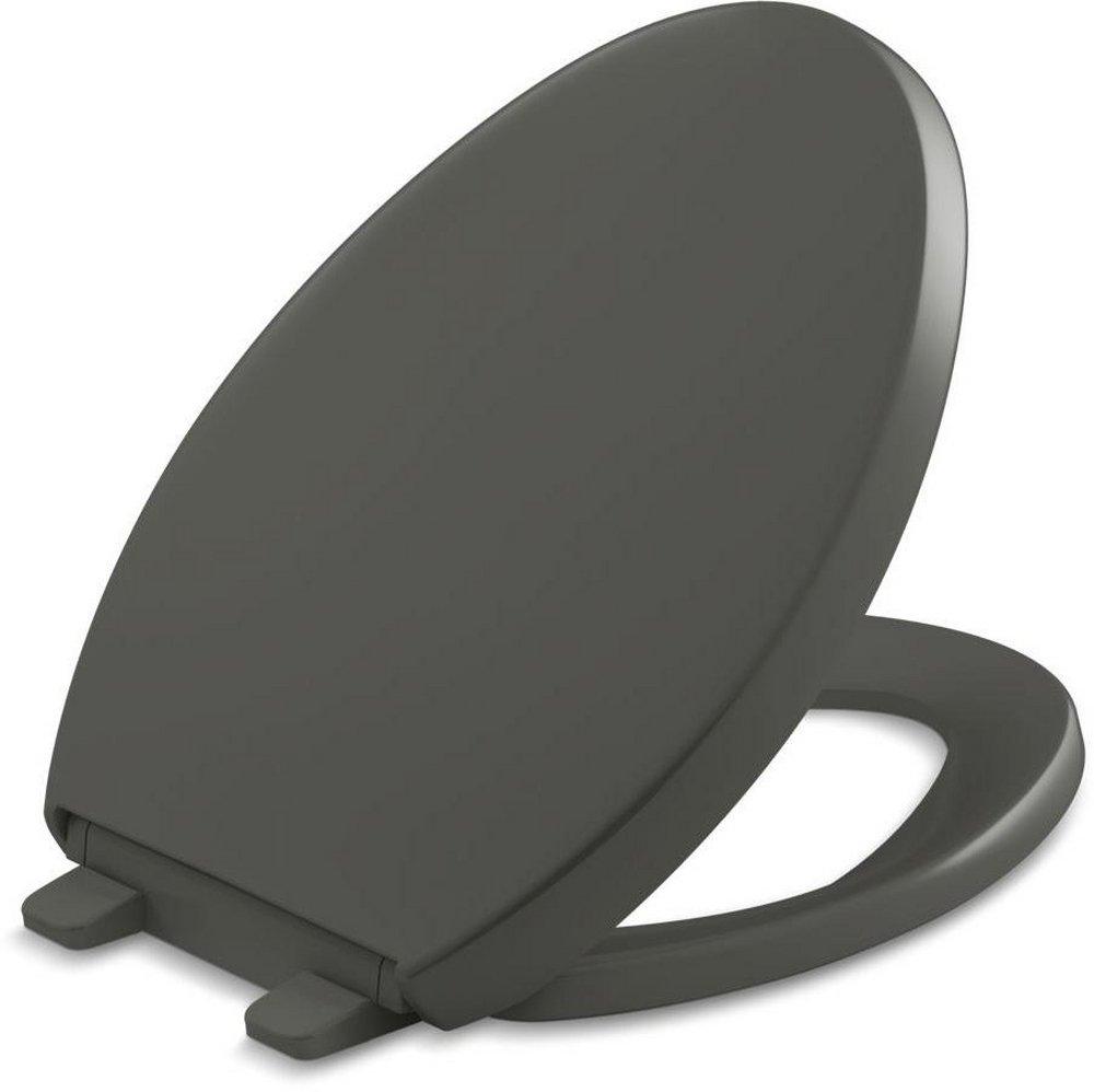KOHLER Thunder&trade; Grey Elongated Closed Front Quiet-Close Toilet Seat 