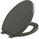 KOHLER Thunder&trade; Grey Elongated Closed Front Quiet-Close Toilet Seat 