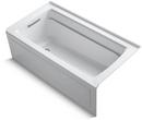 KOHLER White 60 x 32 in. Acrylic 3-Wall Alcove Rectangular Bathtub with Left Drain 